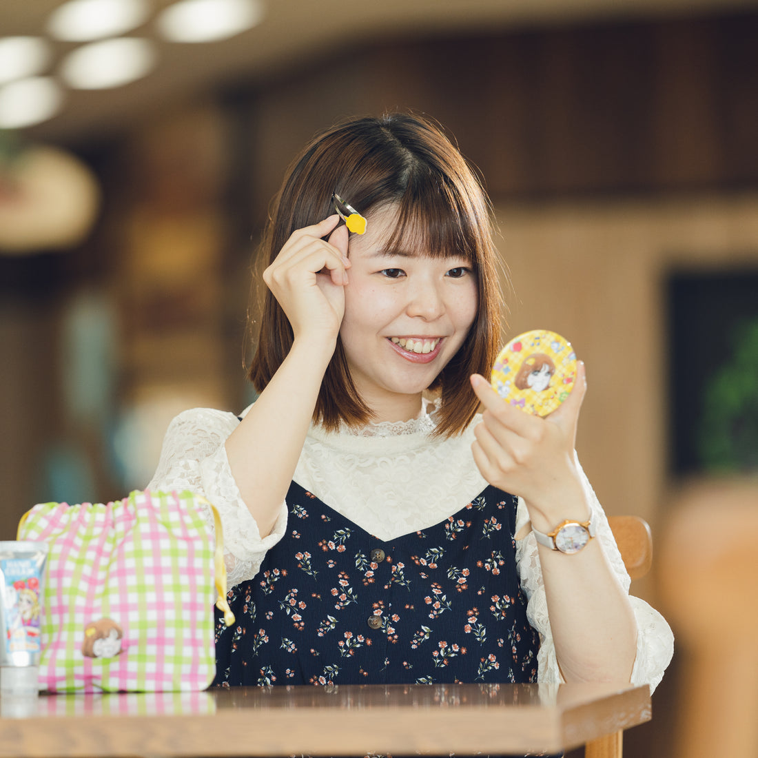 【オマケつき】きとみちゃん巾着ポーチ☆キントーンヘアピン入り